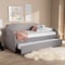 Baxton Studio Ally Gray Upholstered Twin Size Sofa Daybed with Roll Out Trundle Bed 151-9017 - alternate 6